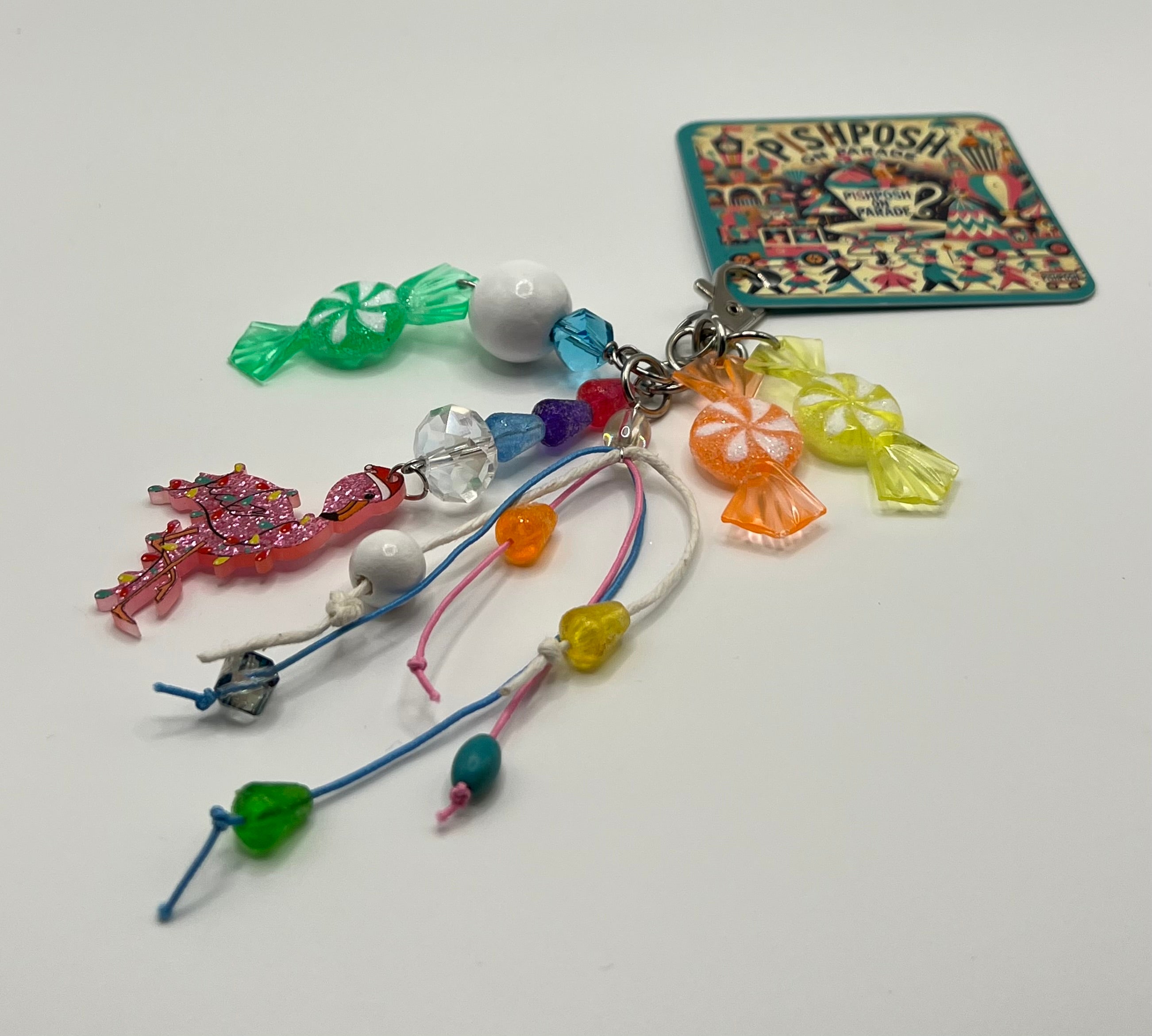 Front Yard Christmas Flamingo - Charm / bag zipper pull