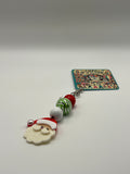 Red Hat Santa with Crystal Star - Charm / Bag Zipper Pull