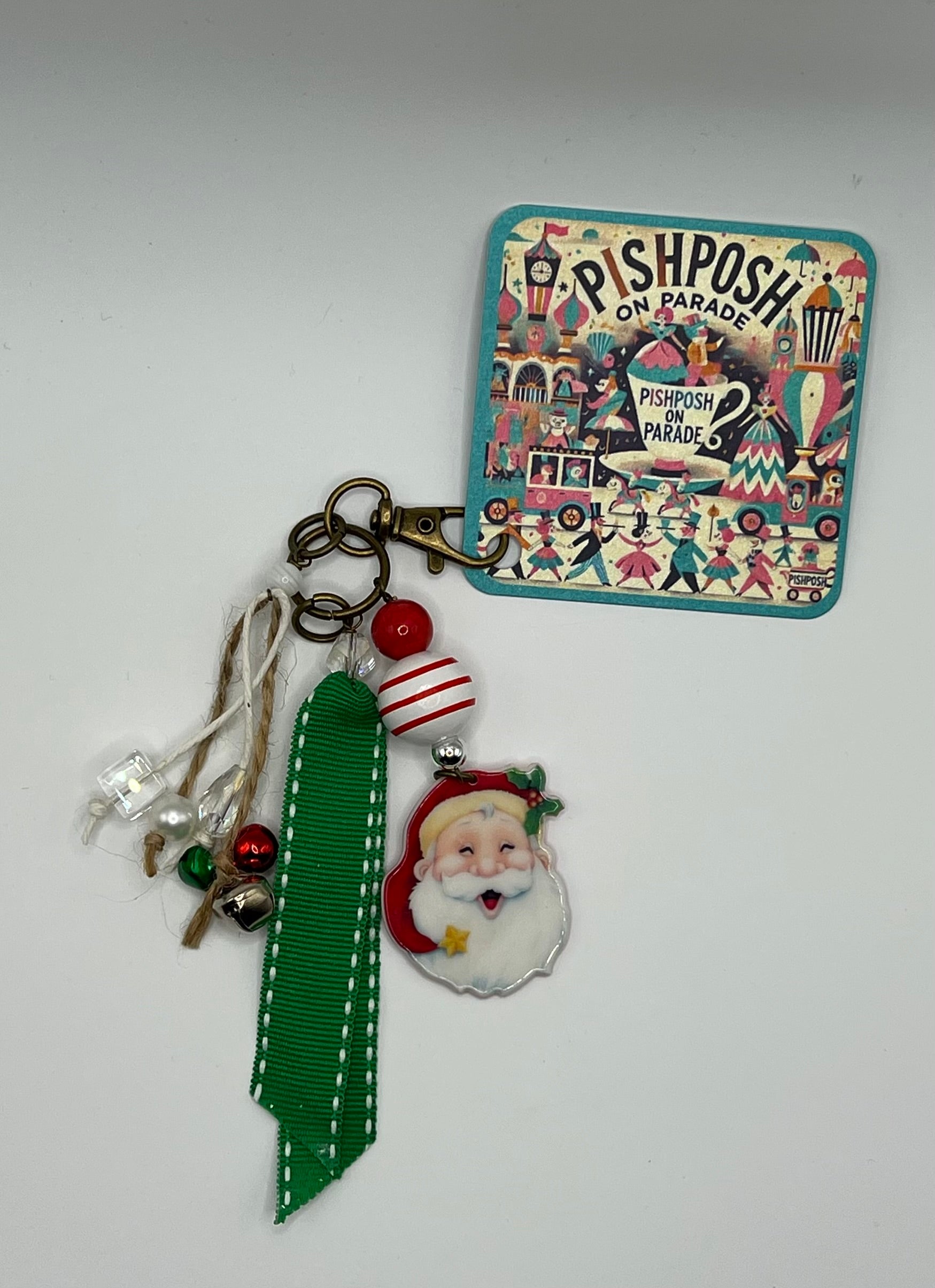 Classic Santa with Jingle Bells - Charm / Bag Zipper Pull