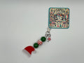 Santa hat with Peppermint - Charm / Bag Zipper Pull