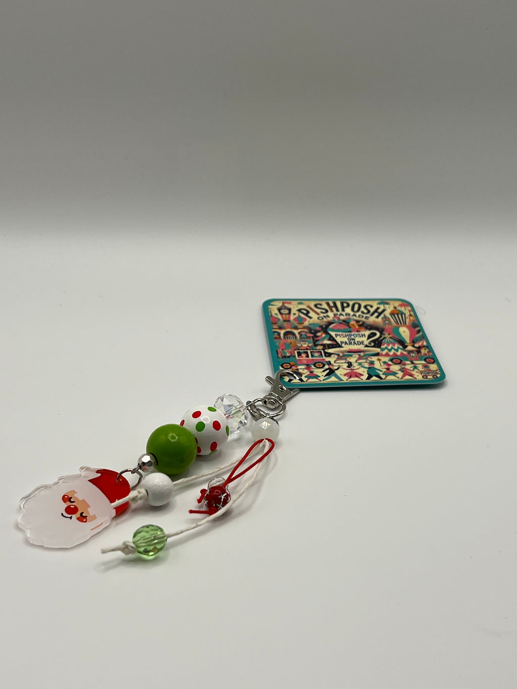 Happy Santa with Polka Dot Bead - Charm / Bag Zipper Pull