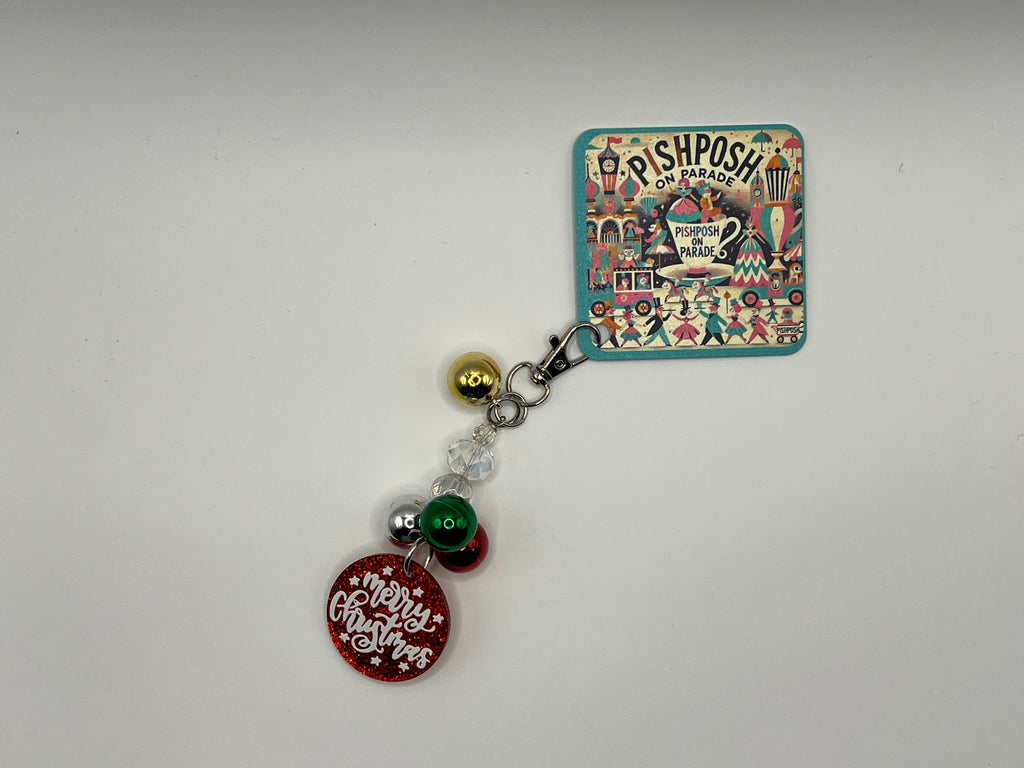 Merry Christmas Medallion - Charm / Bag Zipper Pull