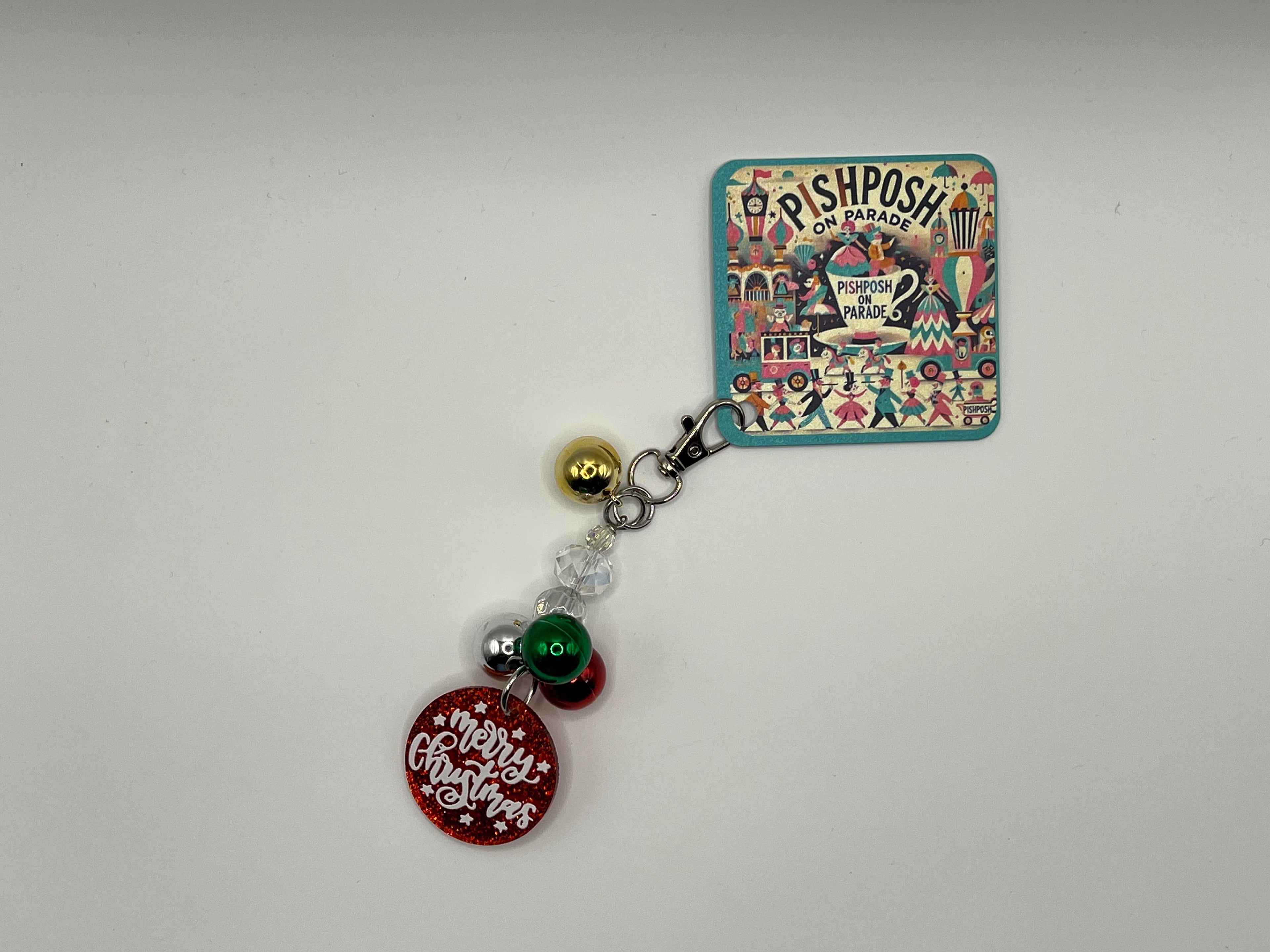 Merry Christmas Medallion - Charm / Bag Zipper Pull