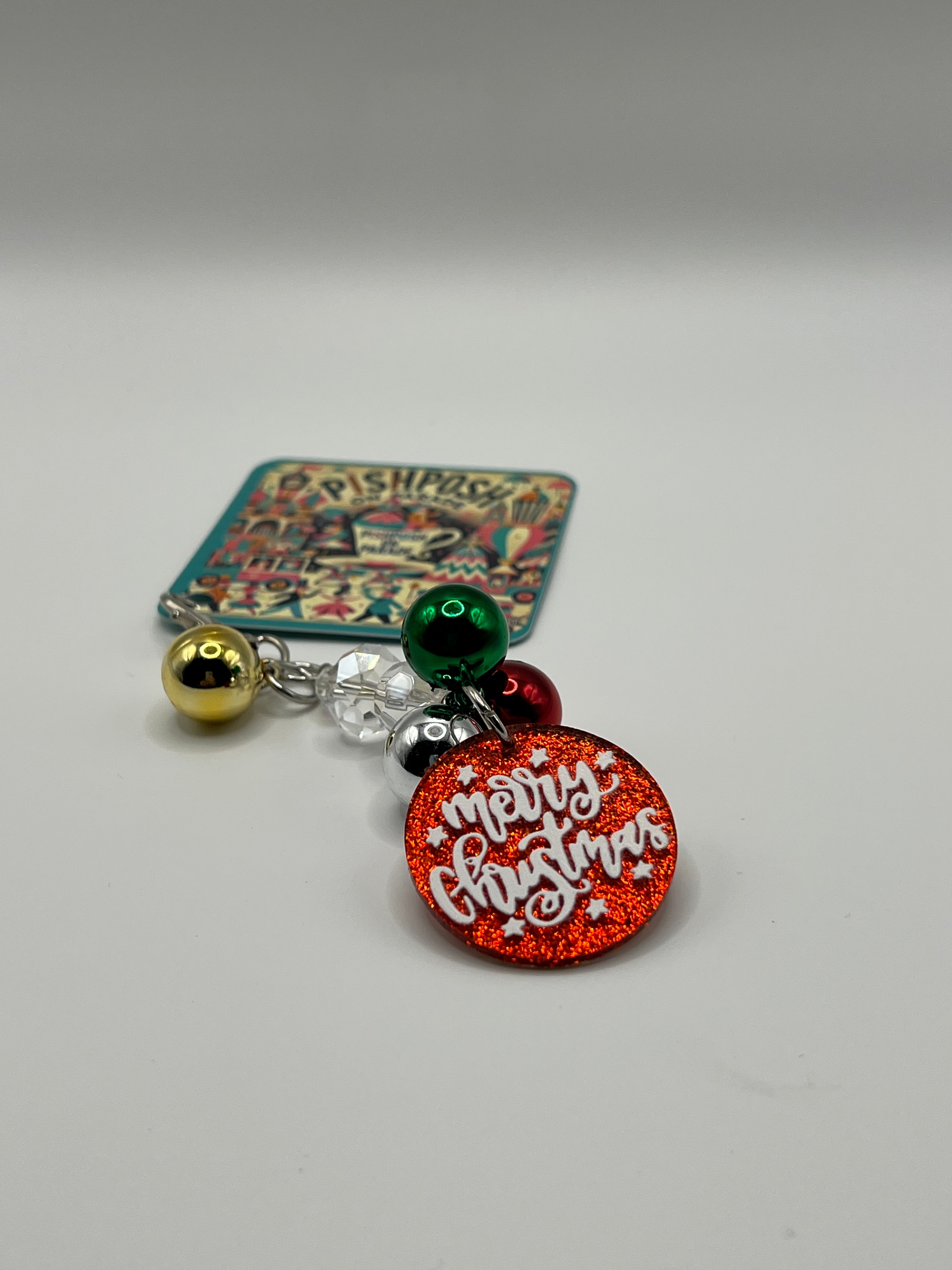 Merry Christmas Medallion - Charm / Bag Zipper Pull