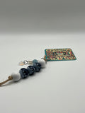 White and Blue Nativity with Crystal Star - Charm / Bag Zipper Pull
