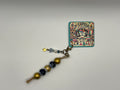 Gold and Blue Nativity with Fresh Water Pearl and Gold Star - Charm / Bag Zipper Pull