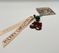 Candied Cherries with Vintage Ribbon and Red + Green Jingle Bells - Charm / Bag Zipper Pull