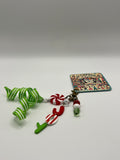 Peppermint JOY with Lime Green Ribbon - Charm / Bag Zipper Pull