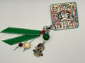 Knitted Snowman with Beads - Charm / Bag Zipper Pull