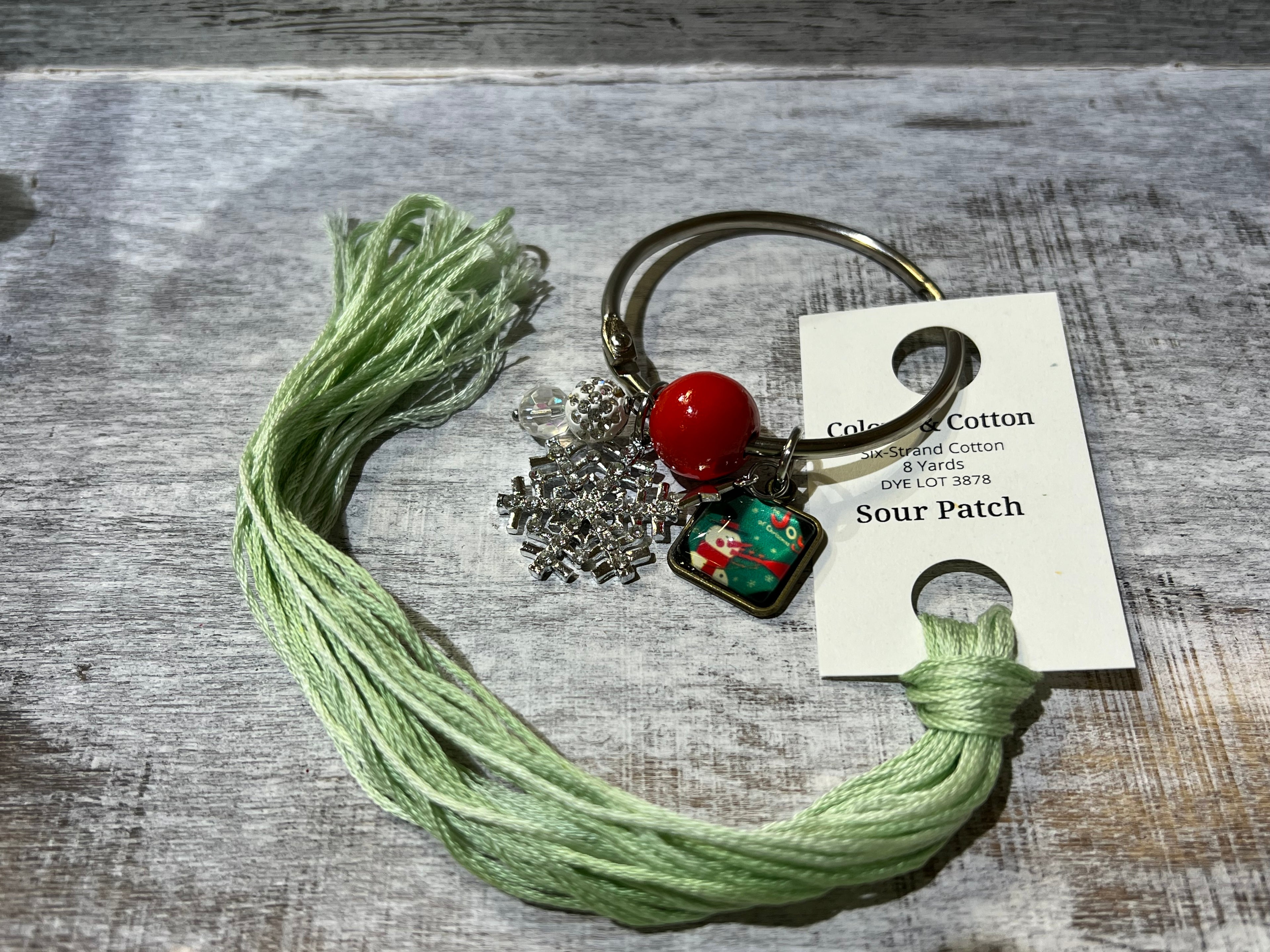 Snowflake and Snowman Floss Ring