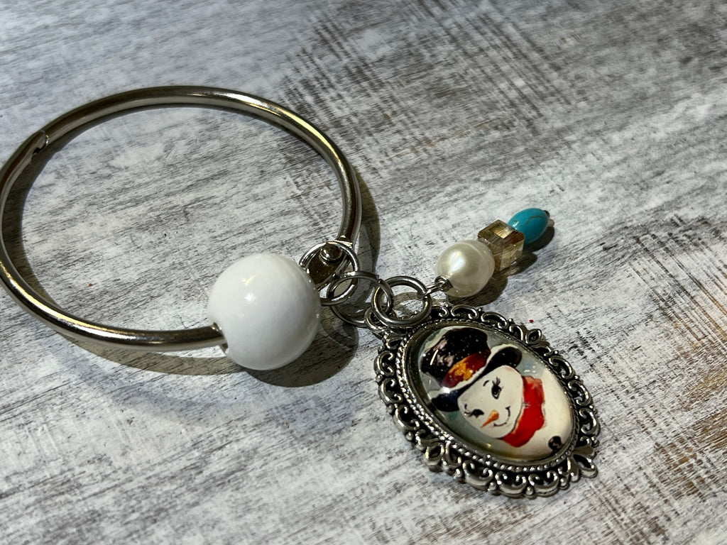 Vintage Snowman with Red Scarf - Floss Ring
