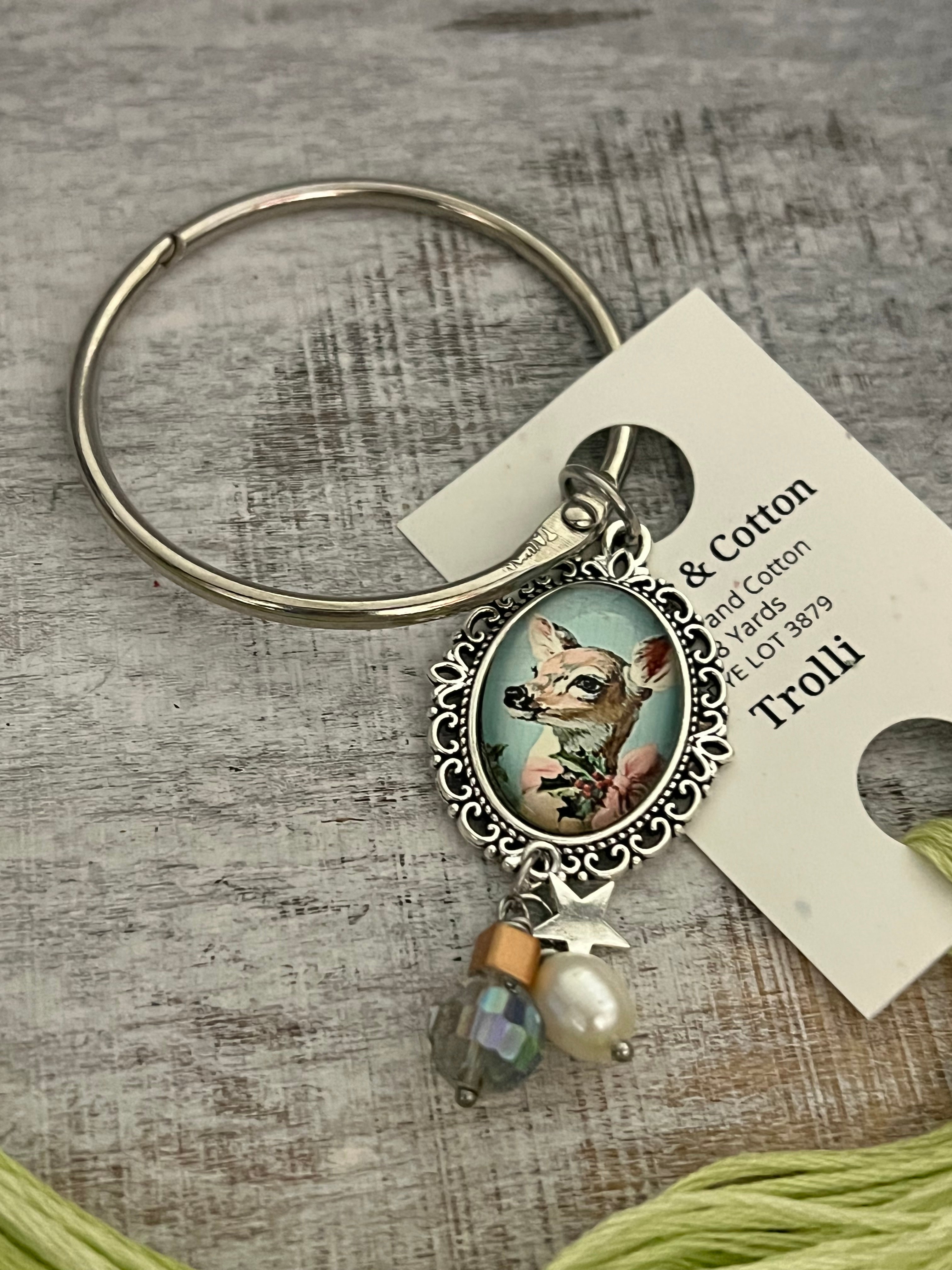 Vintage Female Deer with Freshwater Pearl - Floss RIng