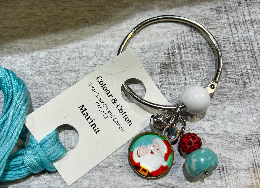 Santa with Turquoise - Floss Ring