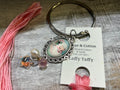 Vintage pink winter Santa with freshwater pearl - Floss Ring