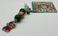 Cute Puppy With Santa Hat and Beads - Charm / Bag Zipper Pull