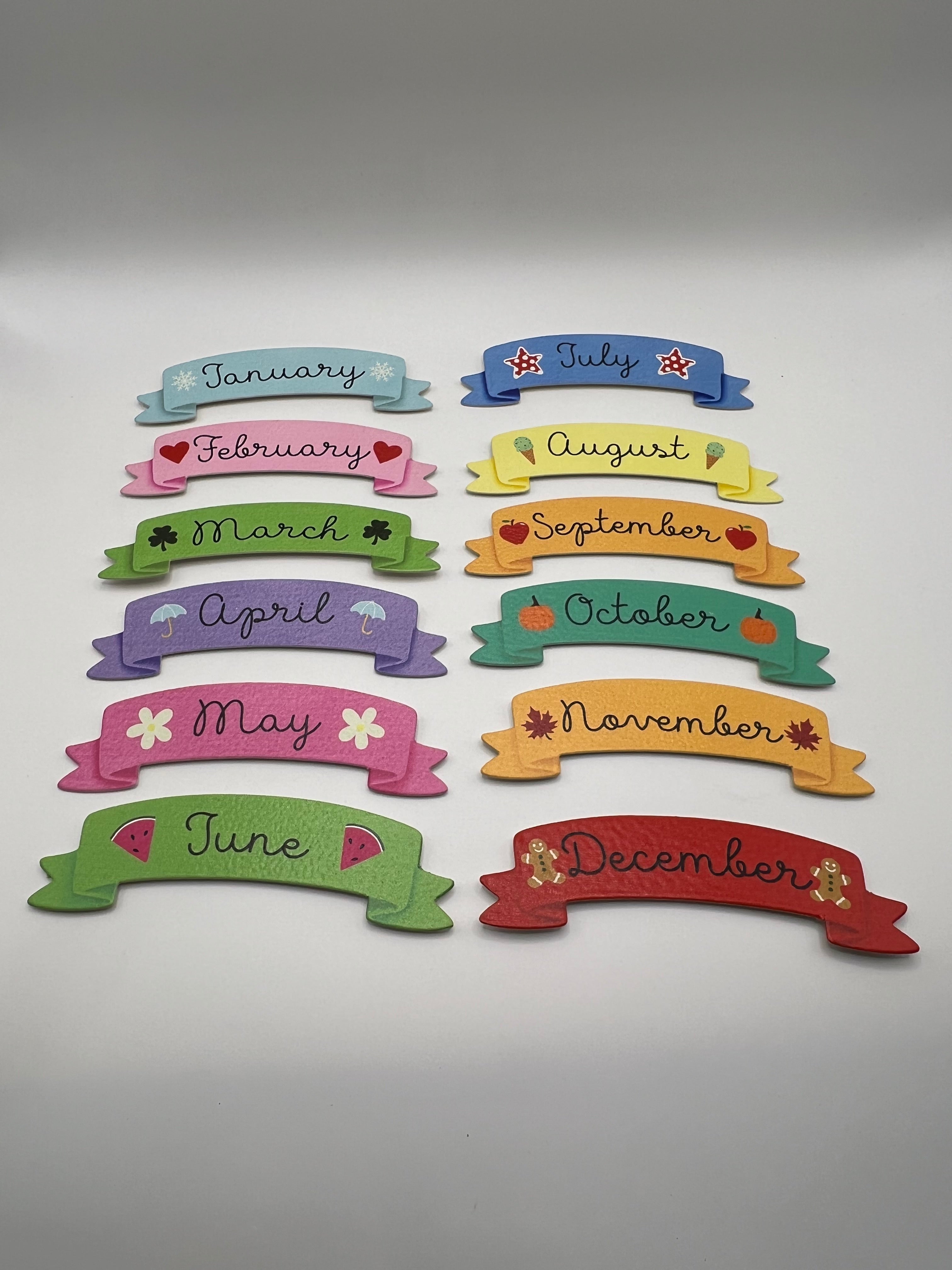 Months of the year - Magnets for the Metal Wreath