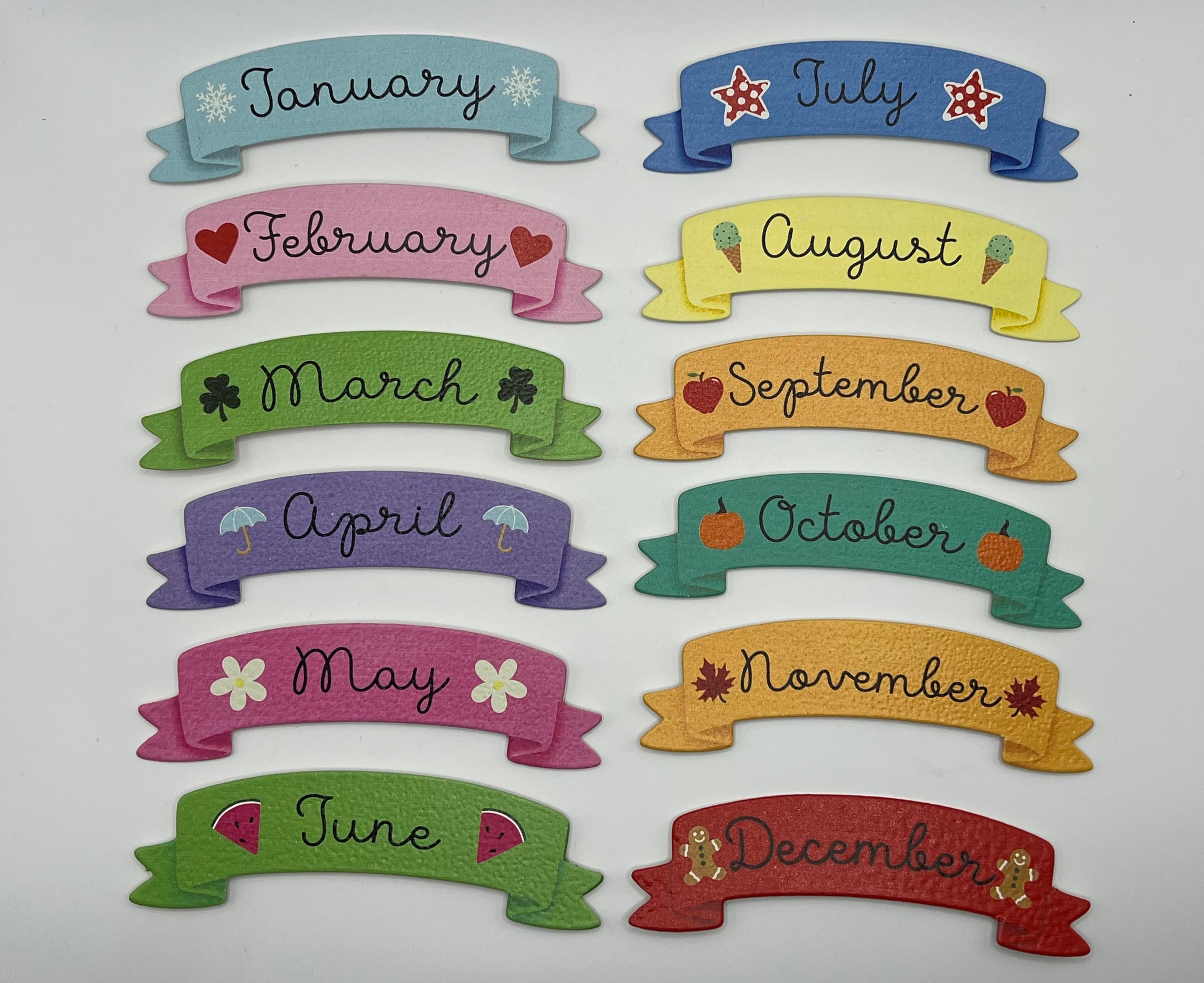 Months of the year - Magnets for the Metal Wreath