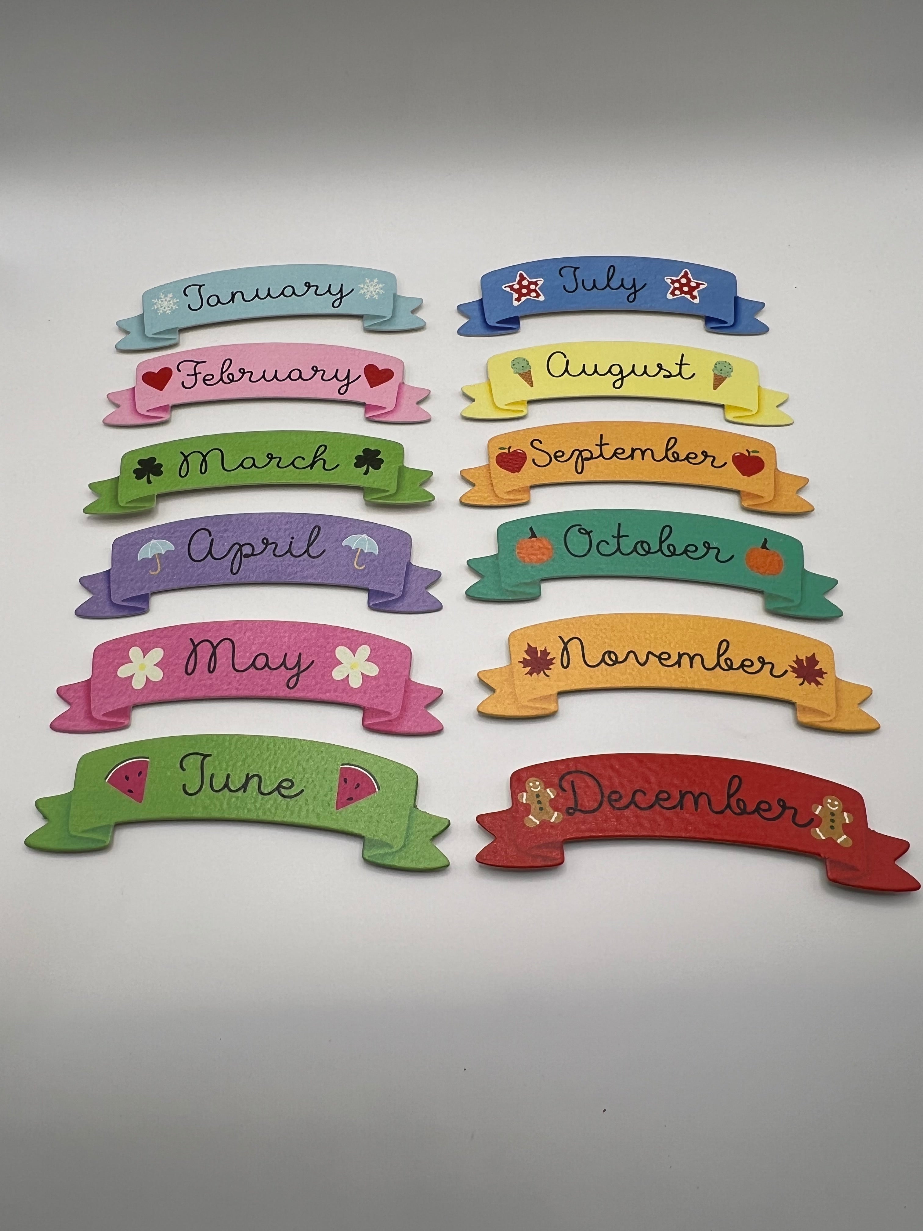 Months of the year - Magnets for the Metal Wreath