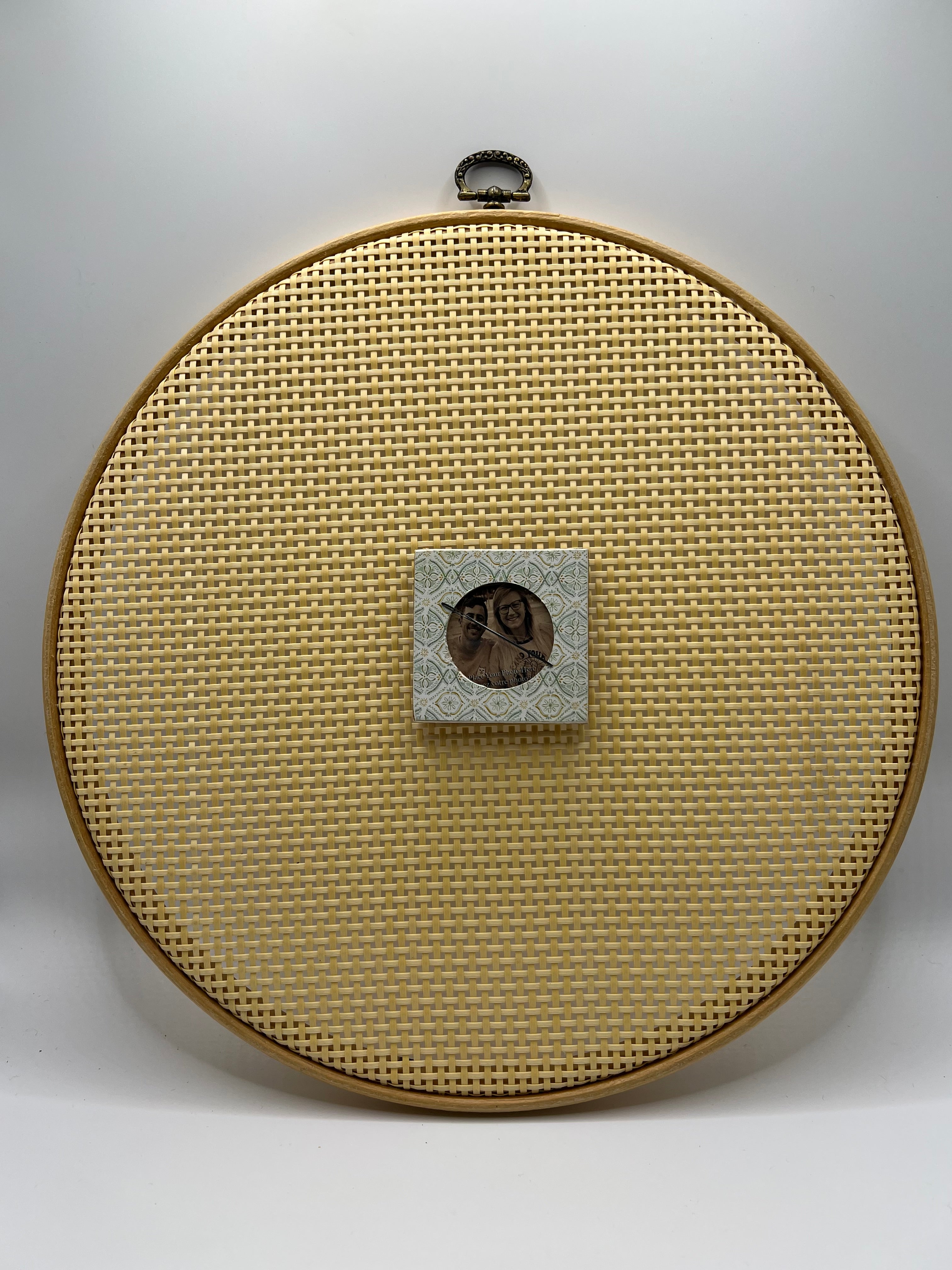 Cream Photo frame with Green and Cream - Needle Minder