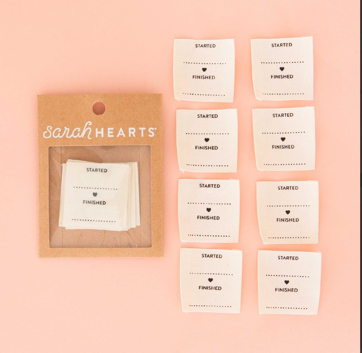 Started Finished - sewing labels